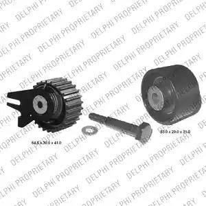 Delphi KDB458 - Комплект зубчатого ремня ГРМ autospares.lv