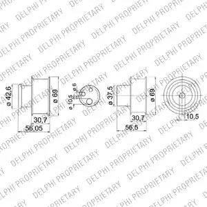 Delphi KDB149 - Комплект зубчатого ремня ГРМ autospares.lv