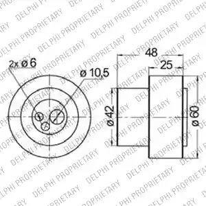 Delphi KDB158 - Комплект зубчатого ремня ГРМ autospares.lv