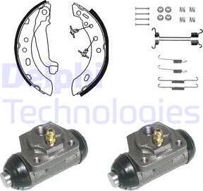 Delphi KP914 - Комплект тормозных колодок, барабанные autospares.lv