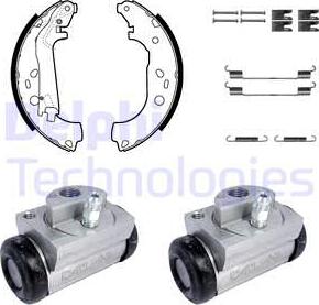 Delphi KP1144 - Комплект тормозных колодок, барабанные autospares.lv