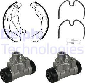 Delphi KP1111 - Комплект тормозных колодок, барабанные autospares.lv