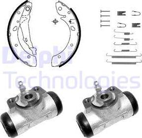 Delphi KP1112 - Комплект тормозных колодок, барабанные autospares.lv