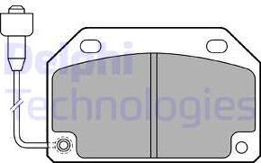 Delphi LP487 - Тормозные колодки, дисковые, комплект autospares.lv