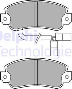 Delphi LP433 - Тормозные колодки, дисковые, комплект autospares.lv