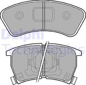 Delphi LP552 - Тормозные колодки, дисковые, комплект autospares.lv