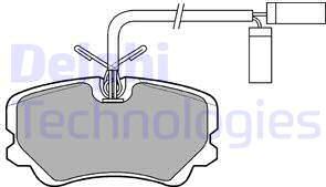 Delphi LP560 - Тормозные колодки, дисковые, комплект autospares.lv