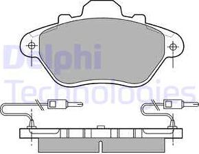 Delphi LP654 - Тормозные колодки, дисковые, комплект autospares.lv