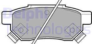 Delphi LP625 - Тормозные колодки, дисковые, комплект autospares.lv