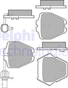 Delphi LP1903 - Тормозные колодки, дисковые, комплект autospares.lv