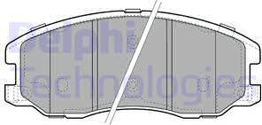 Delphi LP1987 - Тормозные колодки, дисковые, комплект autospares.lv