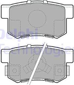 Delphi LP1972 - Тормозные колодки, дисковые, комплект autospares.lv