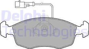 Delphi LP1416 - Тормозные колодки, дисковые, комплект autospares.lv
