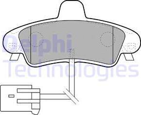 Delphi LP1683 - Тормозные колодки, дисковые, комплект autospares.lv