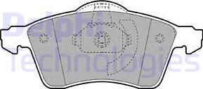 Delphi LP1092 - Тормозные колодки, дисковые, комплект autospares.lv
