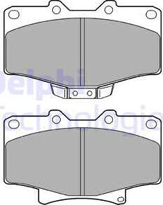Delphi LP1070 - Тормозные колодки, дисковые, комплект autospares.lv