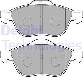 Delphi LP1844 - Тормозные колодки, дисковые, комплект autospares.lv