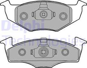 Delphi LP1249 - Тормозные колодки, дисковые, комплект autospares.lv