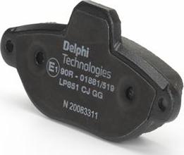 Delphi LP851 - Тормозные колодки, дисковые, комплект autospares.lv