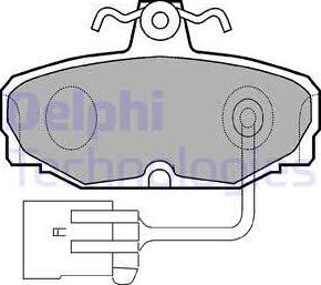 Delphi LP868 - Тормозные колодки, дисковые, комплект autospares.lv