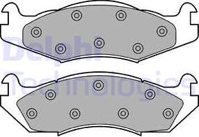 Delphi LP889 - Тормозные колодки, дисковые, комплект autospares.lv