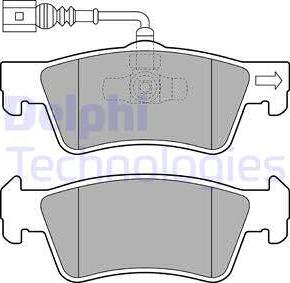 Delphi LP2086 - Тормозные колодки, дисковые, комплект autospares.lv