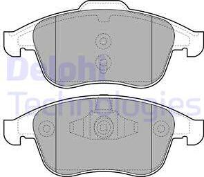 Delphi LP2079-18B1 - Тормозные колодки, дисковые, комплект autospares.lv