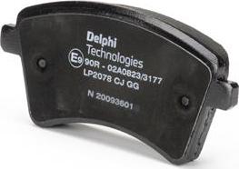 Delphi LP2078 - Тормозные колодки, дисковые, комплект autospares.lv