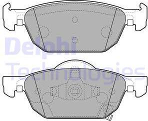 Delphi LP2144 - Тормозные колодки, дисковые, комплект autospares.lv