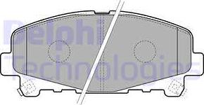 Delphi LP2166 - Тормозные колодки, дисковые, комплект autospares.lv