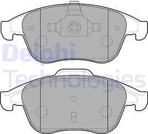 Delphi LP2181-18B1 - Тормозные колодки, дисковые, комплект autospares.lv