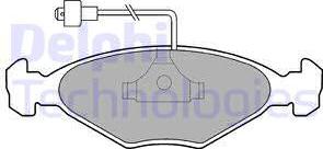 Delphi LP212 - Тормозные колодки, дисковые, комплект autospares.lv