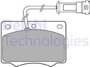 Delphi LP238 - Тормозные колодки, дисковые, комплект autospares.lv