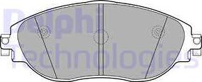 Delphi LP2250 - Тормозные колодки, дисковые, комплект autospares.lv