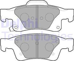 Delphi LP2251 - Тормозные колодки, дисковые, комплект autospares.lv