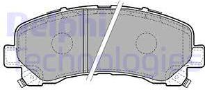 Delphi LP2229 - Тормозные колодки, дисковые, комплект autospares.lv