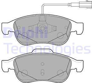 Delphi LP2220 - Тормозные колодки, дисковые, комплект autospares.lv