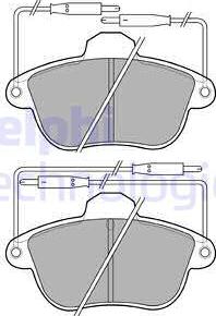 Delphi LP740 - Тормозные колодки, дисковые, комплект autospares.lv