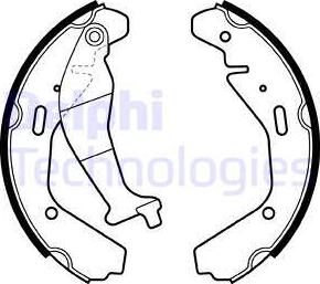 Delphi LS1990 - Комплект тормозных колодок, барабанные autospares.lv