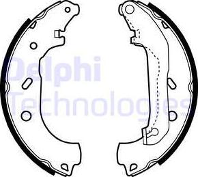 Delphi LS1940 - Комплект тормозных колодок, барабанные autospares.lv