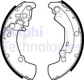 Delphi LS1956 - Комплект тормозных колодок, барабанные autospares.lv