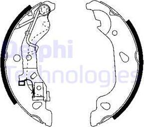 Delphi LS1908 - Комплект тормозных колодок, барабанные autospares.lv