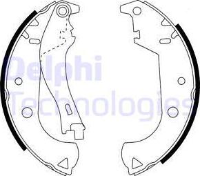 Delphi LS1916 - Комплект тормозных колодок, барабанные autospares.lv