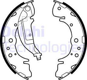 Delphi LS1986 - Комплект тормозных колодок, барабанные autospares.lv