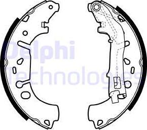 Delphi LS1981 - Комплект тормозных колодок, барабанные autospares.lv