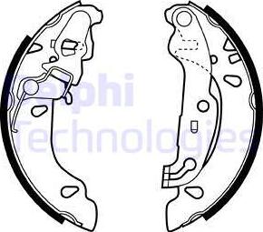 Delphi LS1926 - Комплект тормозных колодок, барабанные autospares.lv