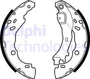 Delphi LS1975 - Комплект тормозных колодок, барабанные autospares.lv