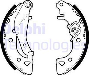 Delphi LS1976 - Комплект тормозных колодок, барабанные autospares.lv