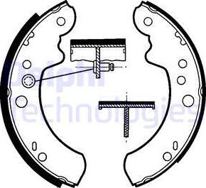 Delphi LS1418 - Комплект тормозных колодок, барабанные autospares.lv