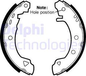 Delphi LS1434 - Комплект тормозных колодок, барабанные autospares.lv